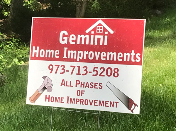 Gemini Home Improvement Sign